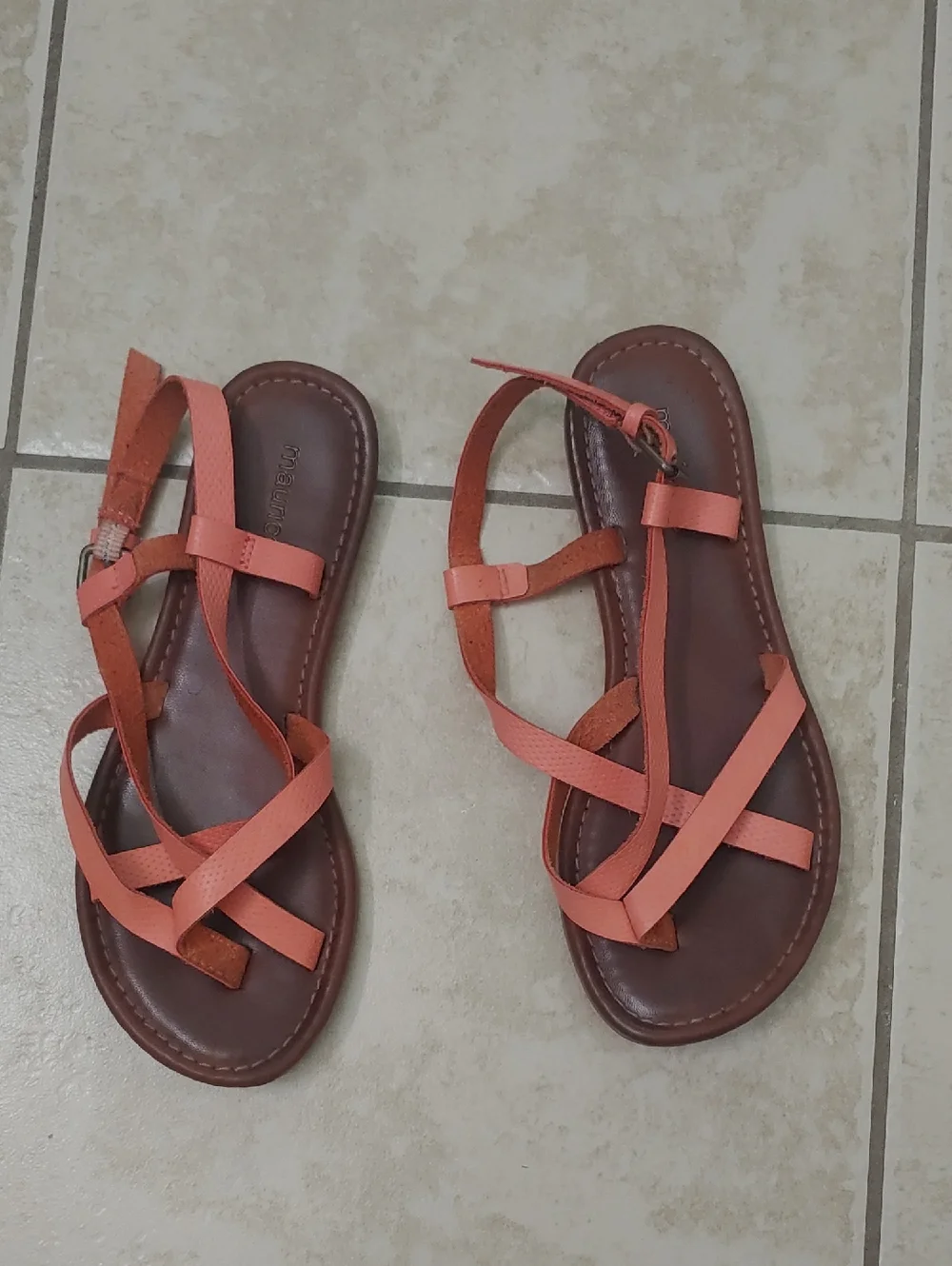 Maurices Strappy Coral Boho Sandals Women's Size 6